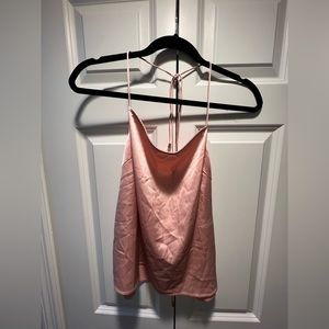 By The Way Pink Silk Halter Top